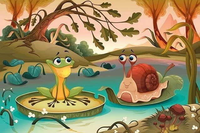 Drevené puzzle Priatelia z jazera 50 dielikov