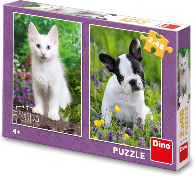 Dino puzzle buldoček a mačiatko