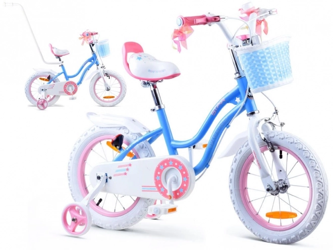 Dievčenský bicykel Royal Baby Star Girl modrý 14 palcov