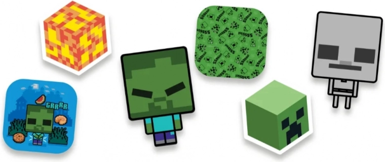 Samolepky inšpirované pixlovaným svetom