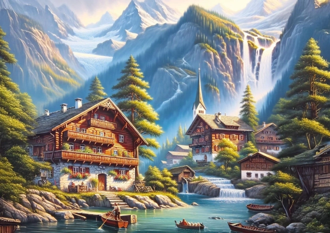 Drevená dedina puzzle 260 dielikov