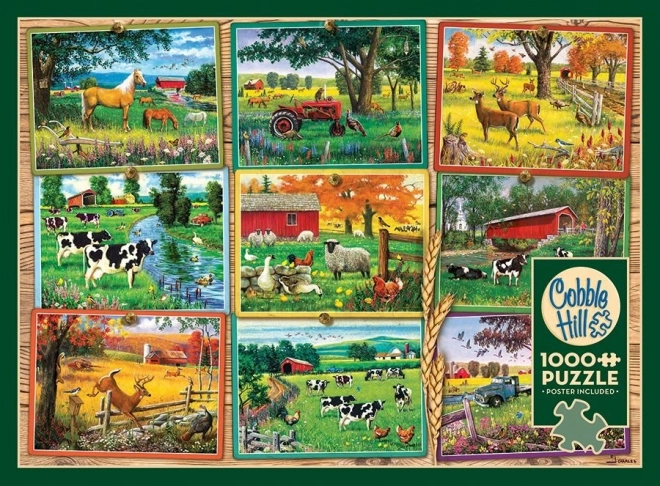 Puzzle COBBLE HILL pohľady z farmy – 1000 dielikov