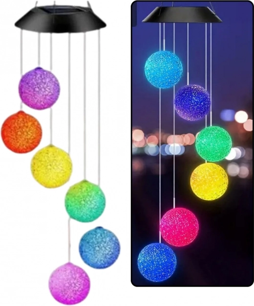 Solárne záhradné LED lampy farebné gule