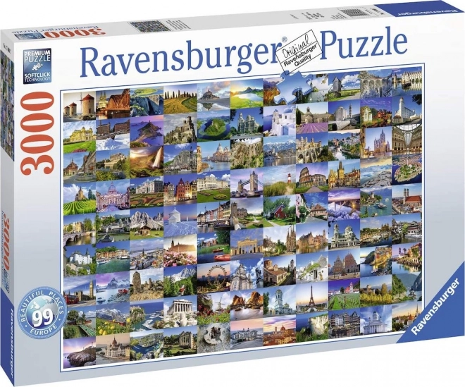 Ravensburger Puzzle 99 krásnych miest Európy 3000 dielikov