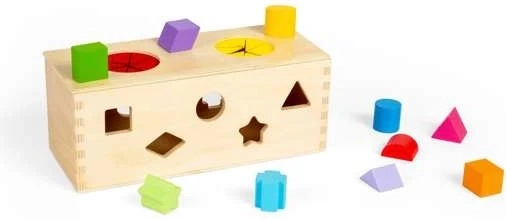 Bigjigs Toys Drevená tajomná krabička na vkladanie a triedenie tvarov