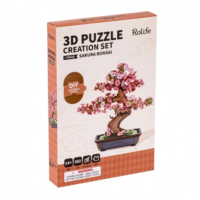 Robotime drevená 3D skladačka bonsaj sakura