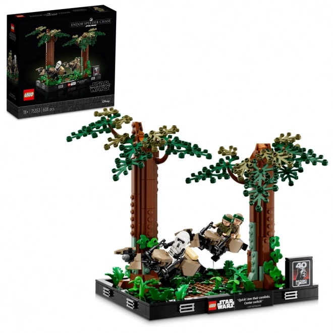 Lego Star Wars Honička spídrů na planéte Endor – diorama