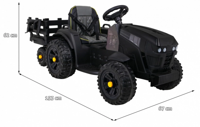 Titanový traktor s prívesom čierny