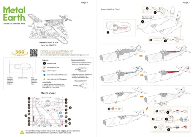 Metal Earth 3D puzzle Messerschmitt BF-109