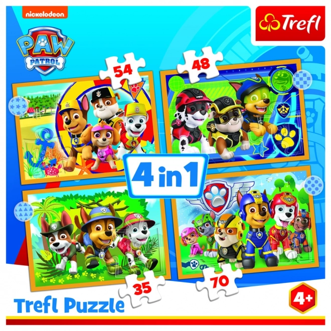 Letný požiarnik Sam | Puzzle 4v1 | Trefl