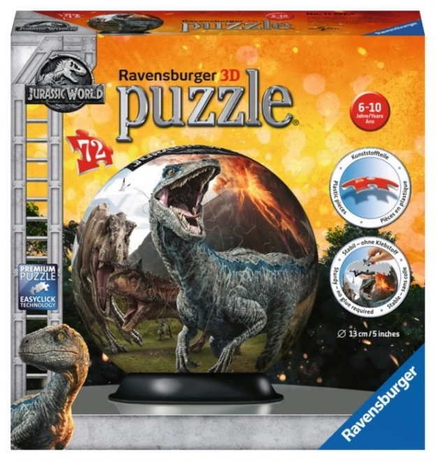 3D Puzzleball Jurský svet 72 dielikov