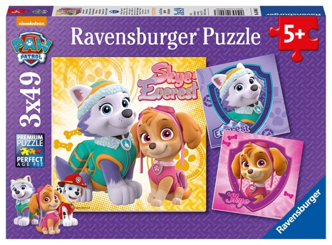 Ravensburger Puzzle Tlapková Patrola: Dievčenská Sila 3x49 Dielikov