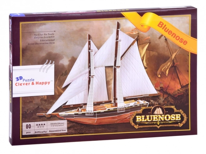 Puzzle 3D plachetnica BLUENOSE 80 dielikov