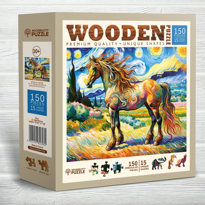 Drevené puzzle Moderný kôň 150 dielikov