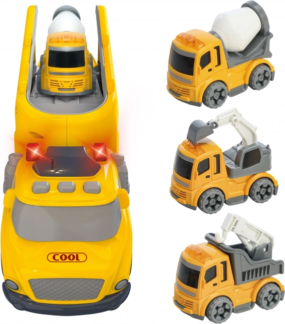 Veľká žltá odťahová služba City Truck so zvukovými a svetelnými efektmi
