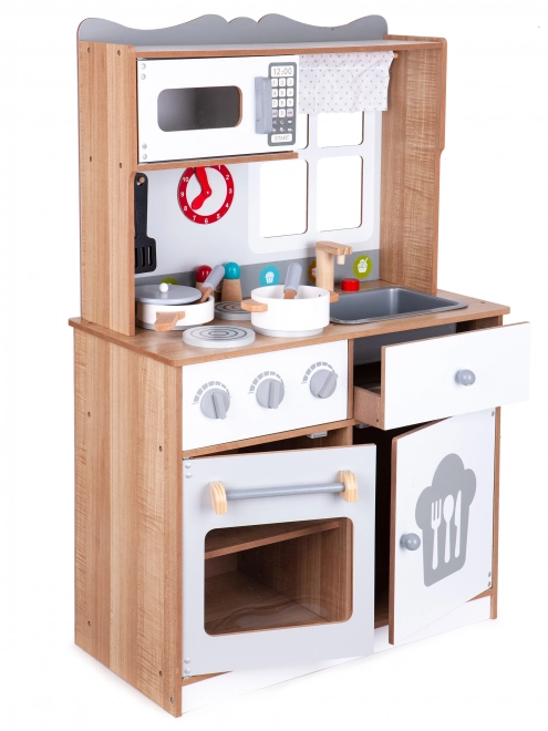 Drevená detská kuchynka s príslušenstvom Ecotoys
