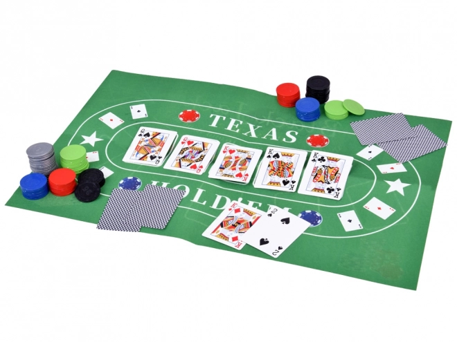 Karetná hra set 2v1 Poker a Blackjack so žetónmi, kartami a doskou