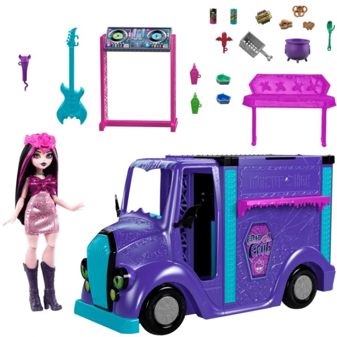 Monster High koncetný food truck s bábikou Draculaura