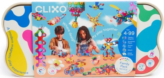Magnetické stavebnice Clixo Family Pack - 150 dielikov