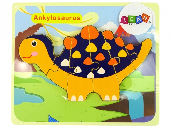 Drevené puzzle Dinosaury Triceratops Ankylosaurus