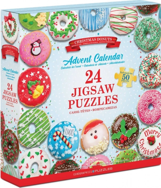 Eurographics adventný kalendár Puzzle: Vianočné donuty 24x50 dielikov