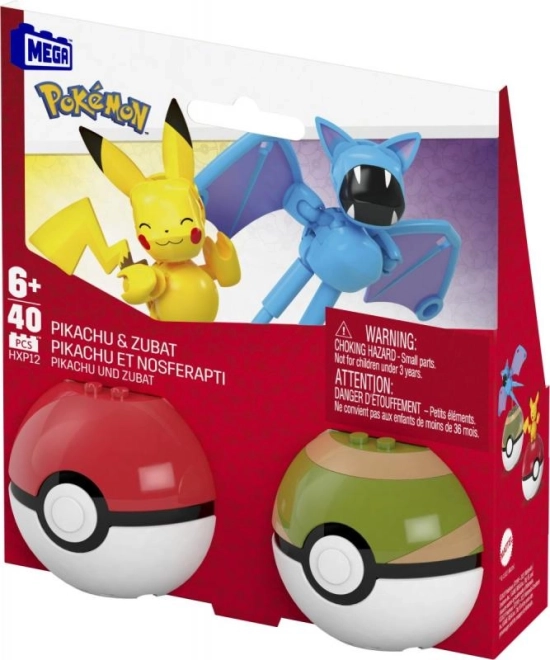 Mega Pokémon Pokéball - Pikachu a Zubat