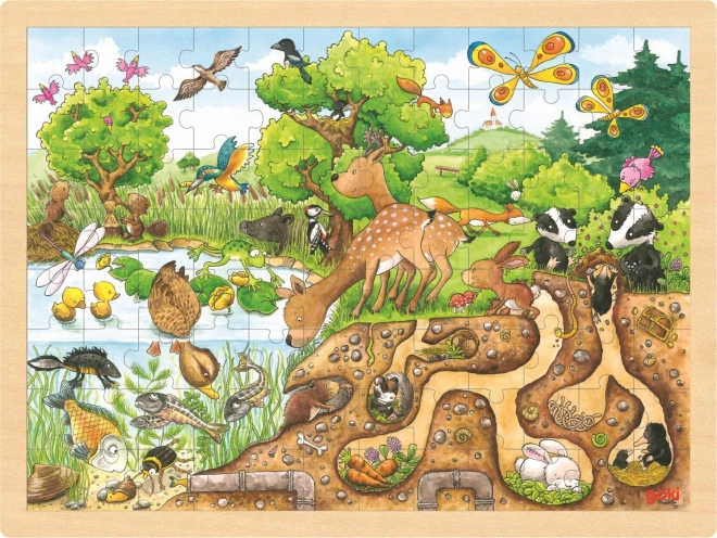 Goki Drevené puzzle Príroda 96 dielikov