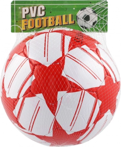 Futbalová lopta nafúknutá červenobiela 23 cm