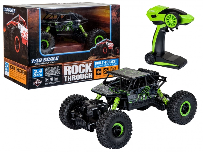 Zelené diaľkovo ovládané auto RC Rock Crawler HB 2,4GHz 1:18