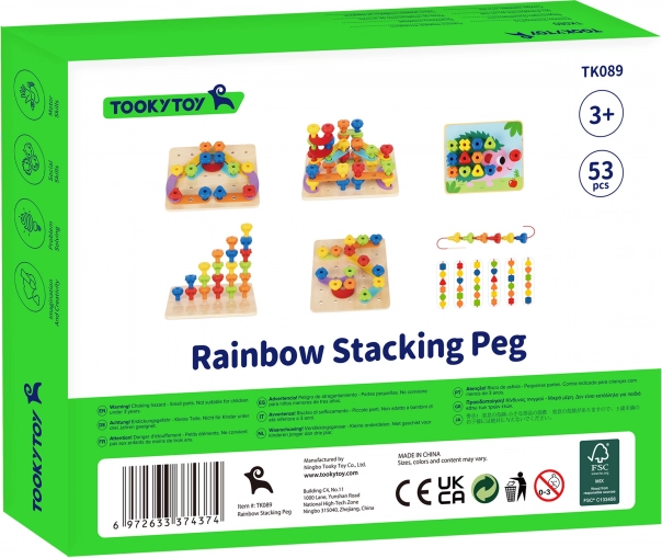Tooky Toy viacúčelová tabuľa s farebnými skrutkami pre učenie tvarov