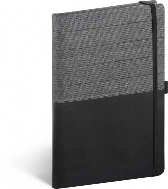 Luxusný notes Notique čierny a šedý linkovaný