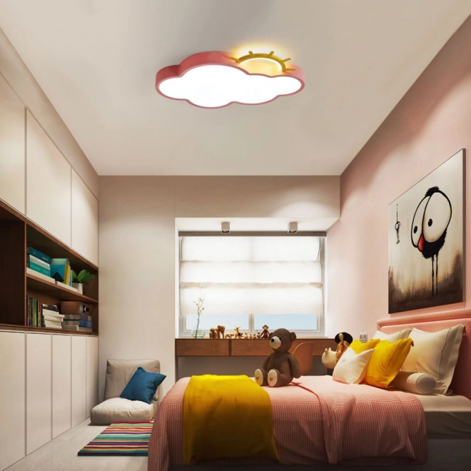 Lampa LED ružová obláčik s diaľkovým ovládaním