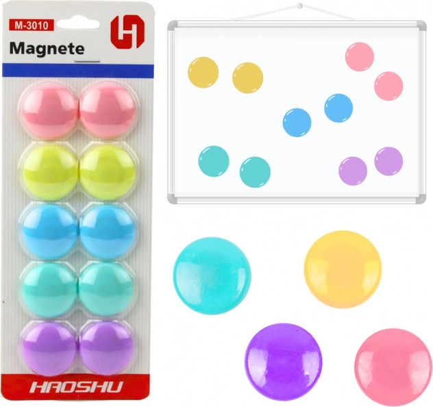 Sada farebných magnetiek 10 sád 3 cm
