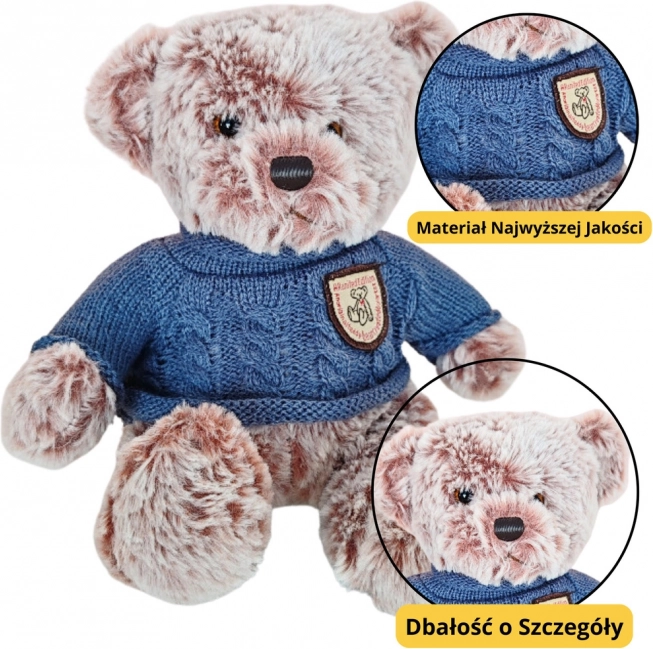 Plyšový Macko v Modrom Svetríku 21cm
