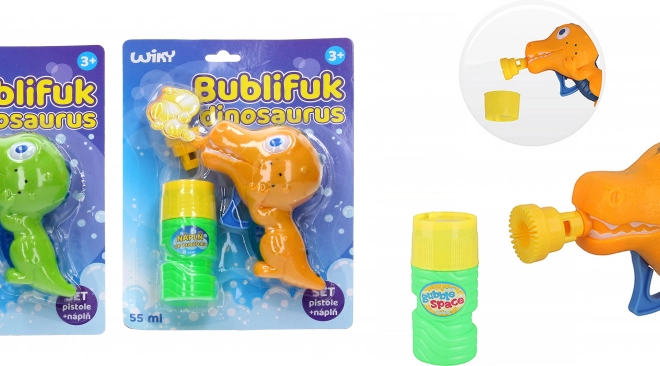 Fúkač bublín v tvare dinosaura 55 ml – Oranžový