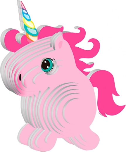 Roztomilý 3D ružový jednorožec