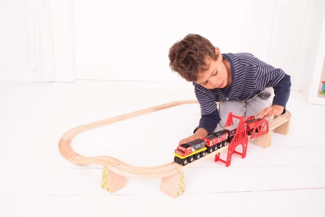 Bigjigs Rail nákladný vlak s koľajnicami