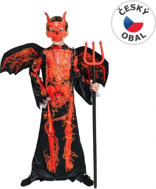 Karnevalový kostým čert kostra pre deti 120-130 cm