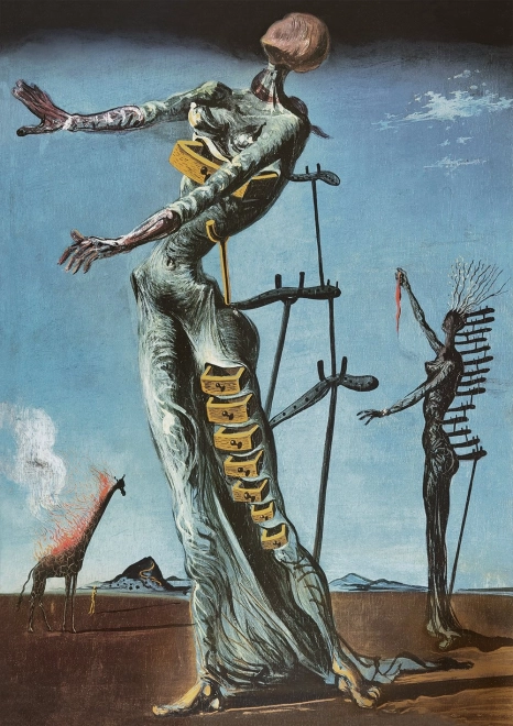 Puzzle Salvador Dalí - Horiaca žirafa 1000 dielikov