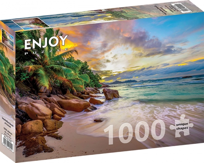 Puzzle Seychelské Pláže Pri Západu Slnka 1000 Dielikov