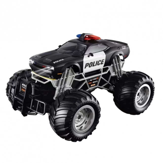 Policajné terénne auto na diaľkové ovládanie 1:16 so svetlami a dymom