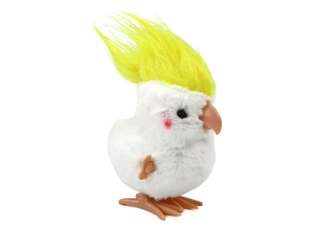 Mäkký plyš a výrazný žltý chochol