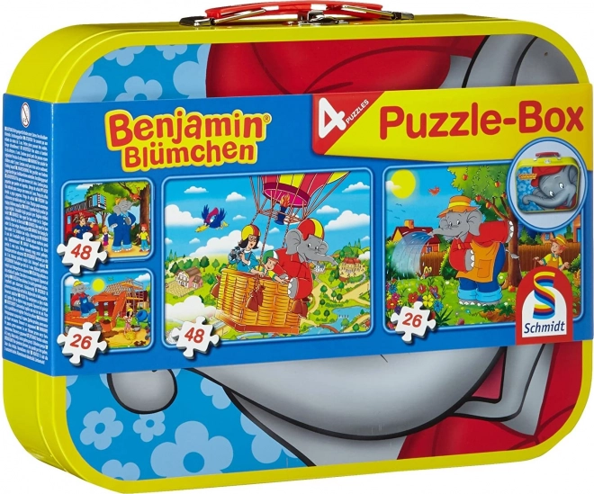 Puzzle Benjamin Kvítko 4v1 v plechovom kufríku