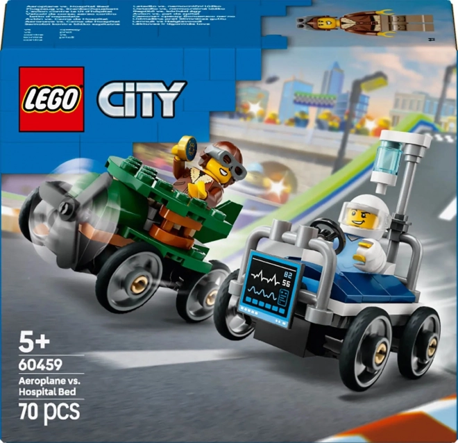 Lego City závodná sada: Lietadlo verzus nemocničná posteľ