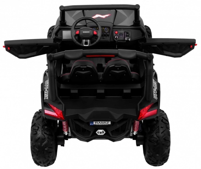 Detský kočík SuperStar čierny + pohon 4x4 + diaľkové ovládanie + úložný priestor + MP3 LED + zámok dverí