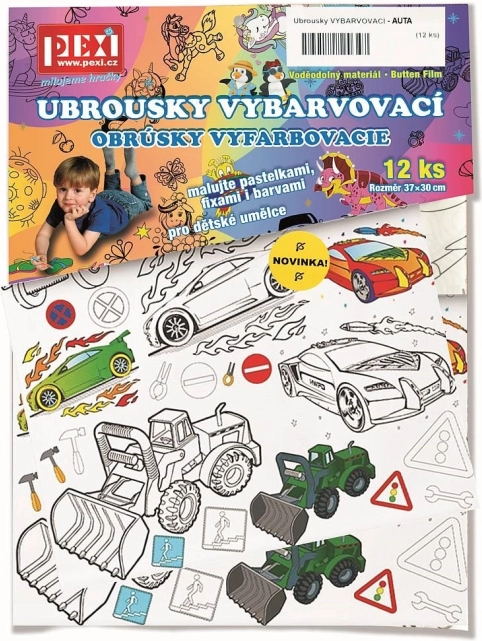 Vyfarbovacie obrúsky Pexi – autá