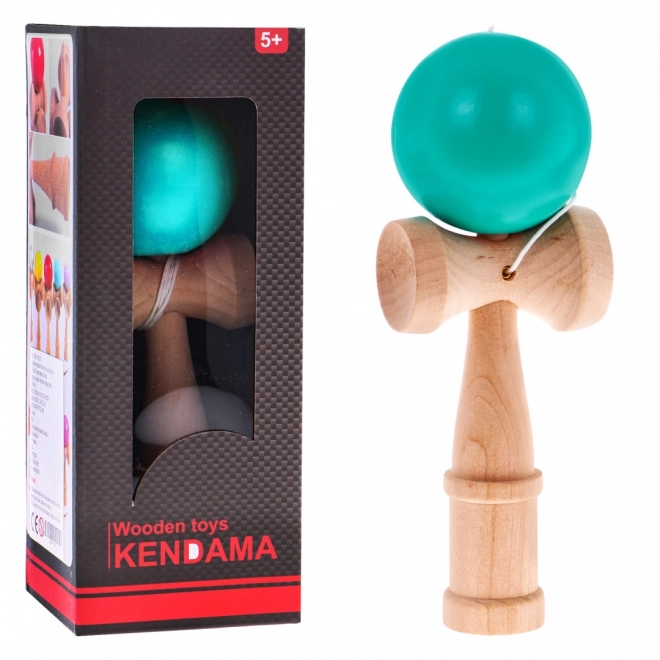 Hra Kendama pre deti a dospelých - Drevená hračka s modrou guličkou