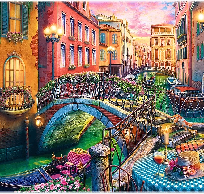 Puzzle Večer v Benátkach 3000 dielikov
