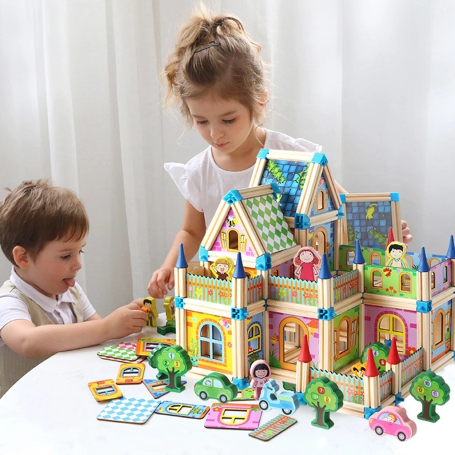 Drevená 3D stavebnica veľký hrad