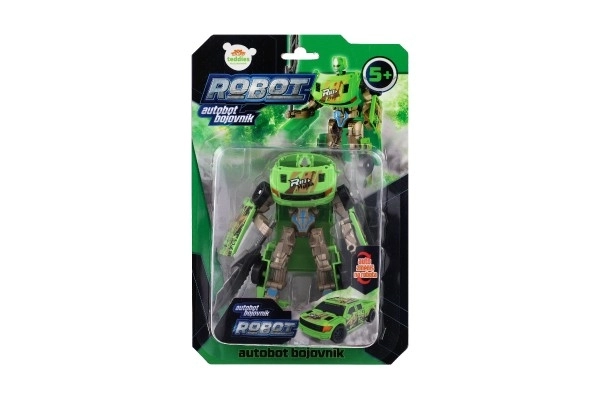 Plastový transformer robot zelený 14 cm